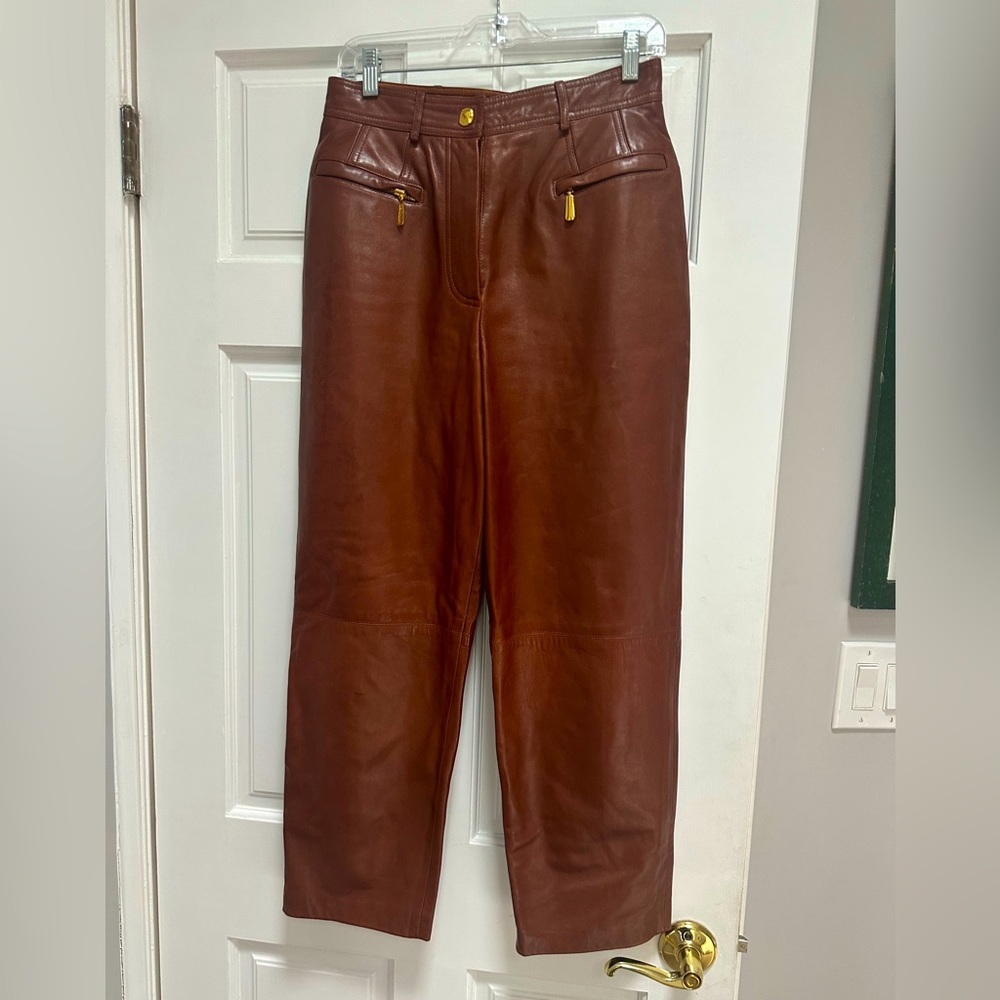 Immaculate ESCADA genuine leather pants, size 38.